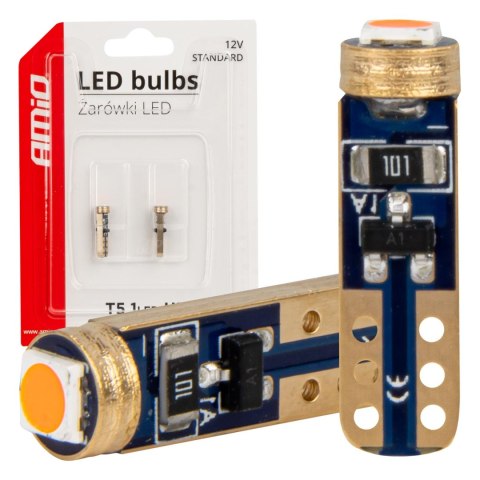 ŻARÓWKI LED STANDARD RED CZERWONE W1W T5 12V 3030 1LED H P AMIO-03727 ŻARÓWKI LED STANDARD RED CZERWONE W1W T5 12V 3030 1LED H P AMIO-03727