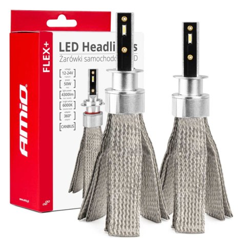 ŻARÓWKI SAMOCHODOWE LED SERIA FLEx+ H1 12V 24V 6000K CANBUS AMIO-03655 ŻARÓWKI SAMOCHODOWE LED SERIA FLEx+ H1 12V 24V 6000K CANBUS AMIO-03655