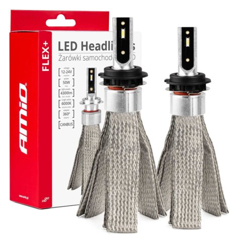 ŻARÓWKI SAMOCHODOWE LED SERIA FLEx+ H7-1 12V 24V 6000K CANBUS AMIO-03661 ŻARÓWKI SAMOCHODOWE LED SERIA FLEx+ H7-1 12V 24V 6000K CANBUS AMIO-03661