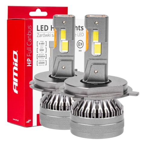 ŻARÓWKI SAMOCHODOWE LED SERIA H P FULL CANBUS H4/H19 12V 24V 6500K AMIO-03673