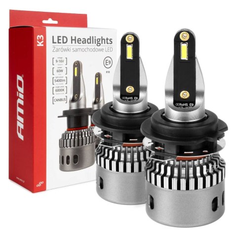 ŻARÓWKI SAMOCHODOWE LED SERIA K3 H7-1 12V 6000K CANBUS AMIO-03684