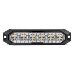 LAM PA BŁYSKOWA OSTRZEGAWCZA  PŁASKA 6x3W LED R65 R10 12V 24V AMIO-03930
