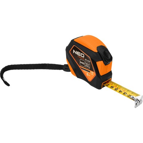 MIARA ZWIJANA STALOWA 5 M x 19 MM, AUTO BLOKADA,  PRZYCISK STO P, MAGNES