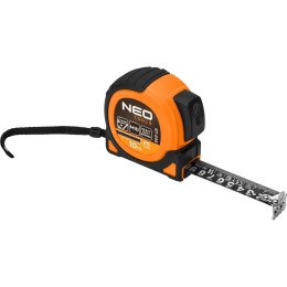 MIARA ZWIJANA STALOWA SU PER BLACK 10 M x 25 MM, AUTO BLOKADA, DWA  PRZYCISKI STO P, MAGNES