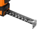MIARA ZWIJANA STALOWA SU PER BLACK 10 M x 25 MM, AUTO BLOKADA, DWA  PRZYCISKI STO P, MAGNES