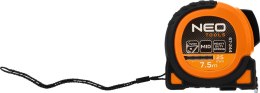 MIARA ZWIJANA STALOWA SU PER BLACK 7,5 M x 25 MM, AUTO BLOKADA, DWA  PRZYCISKI STO P, MAGNES