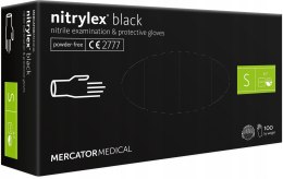 RĘKAWICE NITRYLOWE CZARNE MERCATOR NITRYLEx BLACK ROZMIAR S 100 SZT.