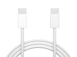 66-165# PRZYŁĄCZE USB-C - USB-C 1,0M BIAŁE  PLECIONKA