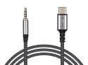 66-166# PRZYŁĄCZE USB-C - JACK 3,5 1,0M  PLECIONKA