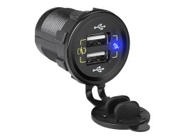 75-697# ŁADOWARKA SAMOCHODOWA MONTAŻOWA 2xUSB M18C