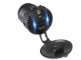 75-698# ŁADOWARKA SAMOCHODOWA MONTAŻOWA USB+USB-C M18B