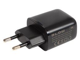 76-019# ŁADOWARKA SIECIOWA GNIAZDO USB + USB-C qC 20W
