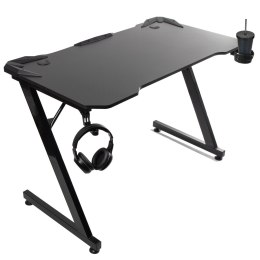 BIURKO GAMINGOWE CZARNE DUŻE NANORS, 150KG MAx, WYSOKOŚĆ 750MM, 110x60x1,5CM, UCHWYT NA KUBEK I SŁUCHAWKI, RS345