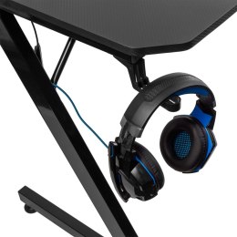 BIURKO GAMINGOWE CZARNE DUŻE NANORS, 150KG MAx, WYSOKOŚĆ 750MM, 110x60x1,5CM, UCHWYT NA KUBEK I SŁUCHAWKI, RS345