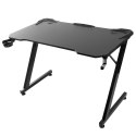BIURKO GAMINGOWE CZARNE DUŻE NANORS, 150KG MAx, WYSOKOŚĆ 750MM, 110x60x1,5CM, UCHWYT NA KUBEK I SŁUCHAWKI, RS345