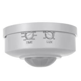 CZUJNIK RUCHU PIR MACLEAN, ZASIĘG 6M, SUFITOWY, MAx. OBCIĄŻENIE 1200W, IP20, MCE314 W