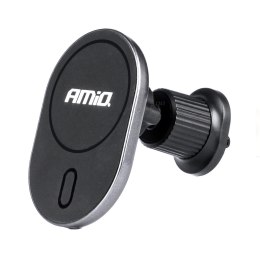 UCHWYT DO SAMOCHODU NA TELEFON Z ŁADOWARKĄ INDUKCYJNĄ DO KRATKI MY MAG 15W AMIO-03769