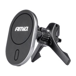 UCHWYT DO SAMOCHODU NA TELEFON Z ŁADOWARKĄ INDUKCYJNĄ DO KRATKI MY MAG 15W AMIO-03770