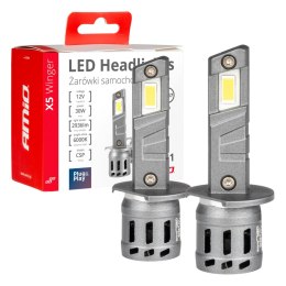 ŻARÓWKI SAMOCHODOWE LED SERIA x5 WINGER H1 6000K CANBUS AMIO-03943