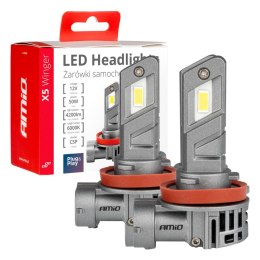 ŻARÓWKI SAMOCHODOWE LED SERIA x5 WINGER H8 H9 H11 6000K CANBUS AMIO-03947