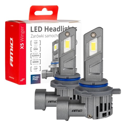 ŻARÓWKI SAMOCHODOWE LED SERIA x5 WINGER HIR2 6000K CANBUS AMIO-03950