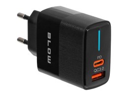 76-021# ŁADOWARKA SIECIOWA GNIAZDO USB + USB-C qC+ PD 20W