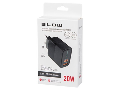 76-021# ŁADOWARKA SIECIOWA GNIAZDO USB + USB-C qC+ PD 20W 76-021# ŁADOWARKA SIECIOWA GNIAZDO USB + USB-C qC+ PD 20W