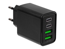 76-023# ŁADOWARKA SIECIOWA GNIAZDO USBx2 + USB-C qC+ PD 65W