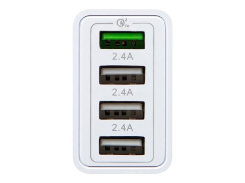 76-026# ŁADOWARKA SIECIOWA GNIAZDO USBx3 + USB qC 30W 76-026# ŁADOWARKA SIECIOWA GNIAZDO USBx3 + USB qC 30W