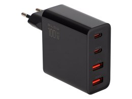 76-028# ŁADOWARKA SIECIOWA GNIAZDO USBx2 + USB-Cx2 qC+ PD 100W