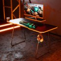BIURKO GAMINGOWE Z  PÓŁKĄ NA MONITOR NANORS, 50KG MAx, WYSOKOŚĆ 850MM, CZARNE, RS170