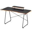 BIURKO GAMINGOWE Z  PÓŁKĄ NA MONITOR NANORS, 50KG MAx, WYSOKOŚĆ 850MM, CZARNE, RS170