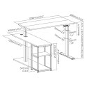 BIURKO  PODNOSZONE ELEKTRYCZNIE ERGO OFFICE, MAx WYS. 121CM, MAx - 70 KG, Z BLATEM I  PÓŁKAMI, DO  PRACY STOJĄCO SIEDZĄCEJ, BRĄZ RU