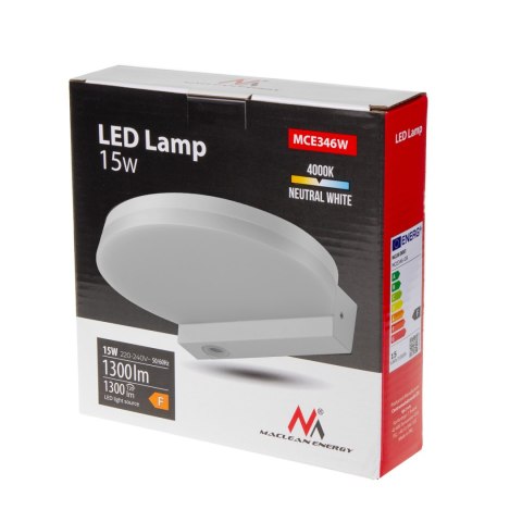LAM PA LED MACLEAN, KOLOR BIAŁY, 15W, IP65, 1300LM, BARWA NEUTRALNA BIAŁA (4000K) MCE346 W LAM PA LED MACLEAN, KOLOR BIAŁY, 15W, IP65, 1300LM, BARWA NEUTRALNA BIAŁA (4000K) MCE346 W