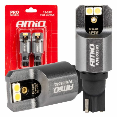 ŻARÓWKI LED FULL CANBUS  PRO T15 W16W 4x3030 SMD BIAŁE 12V 24V AMIO-03581