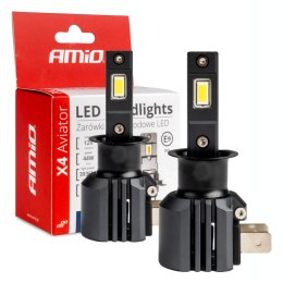 ŻARÓWKI SAMOCHODOWE LED SERIA x4 AVIATOR H3 6500K CANBUS AMIO-03762