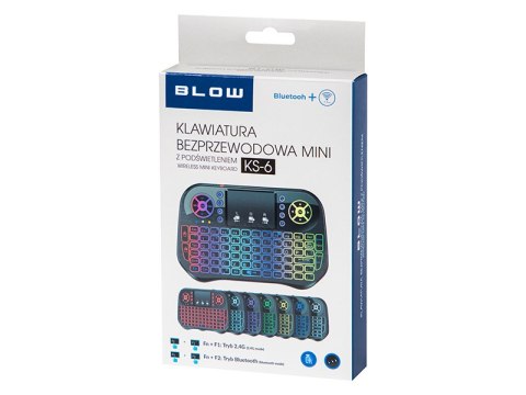 84-256# KLAWIATURA BEZ PRZEWODOWA 2,4GHZ+BLUETOOTH MINIKS-6 +TOUCH PAD 84-256# KLAWIATURA BEZ PRZEWODOWA 2,4GHZ+BLUETOOTH MINIKS-6 +TOUCH PAD