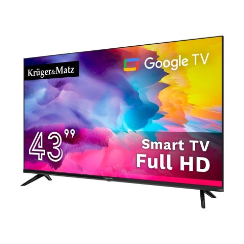 TELEWIZOR KRUGER&MATZ 43" FHD GOOGLE TV 5.0 DVB-T2/T/C H.265 HEVC TELEWIZOR KRUGER&MATZ 43" FHD GOOGLE TV 5.0 DVB-T2/T/C H.265 HEVC