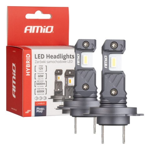 ŻARÓWKI SAMOCHODOWE LED SERIA HYBRID H7 H18 6000K CANBUS 60W AMIO-04115 ŻARÓWKI SAMOCHODOWE LED SERIA HYBRID H7 H18 6000K CANBUS 60W AMIO-04115