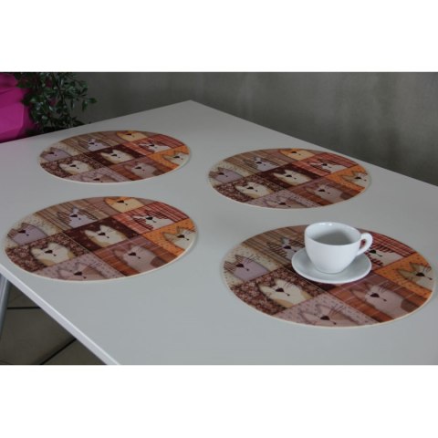 ZESTAW PODKŁADEK NA STÓŁ OKRĄGŁYCH 4D - PEXESO BEIGE ZESTAW PODKŁADEK NA STÓŁ OKRĄGŁYCH 4D - PEXESO BEIGE