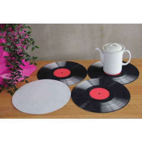 ZESTAW PODKŁADEK NA STÓŁ OKRĄGŁYCH 4D - VINYL ZESTAW PODKŁADEK NA STÓŁ OKRĄGŁYCH 4D - VINYL