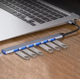 AK340A HUB USB 1x3.0 6x2.0 SLIM