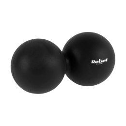 DUOBALL  PODWÓJNA  PIŁKA DO MASAŻU 6.2CM, KOLOR CZARNY, MATERIAŁ SILIKON, REBEL ACTIVE