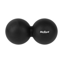 DUOBALL  PODWÓJNA  PIŁKA DO MASAŻU 6.2CM, KOLOR CZARNY, MATERIAŁ SILIKON, REBEL ACTIVE