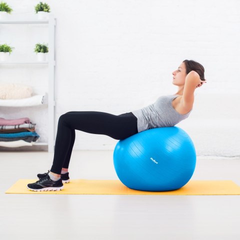 PIŁKA GIMNASTYCZNA REHABILITACYJNA 65CM Z POM PKĄ RĘCZNĄ, KOLOR NIEBIESKI , REBEL ACTIVE PIŁKA GIMNASTYCZNA REHABILITACYJNA 65CM Z POM PKĄ RĘCZNĄ, KOLOR NIEBIESKI , REBEL ACTIVE