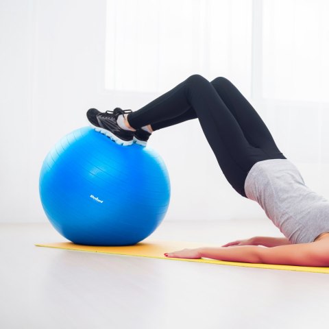 PIŁKA GIMNASTYCZNA REHABILITACYJNA 75CM Z POM PKĄ RĘCZNĄ, KOLOR NIEBIESKI , REBEL ACTIVE PIŁKA GIMNASTYCZNA REHABILITACYJNA 75CM Z POM PKĄ RĘCZNĄ, KOLOR NIEBIESKI , REBEL ACTIVE
