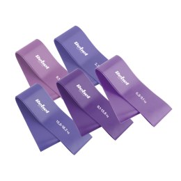 ZESTAW GUM DO ĆWICZEŃ LATEKSOWY - MINI BAND L, 2.3-18.2 KG, 5 GUM, FIOLETOWY, REBEL ACTIVE