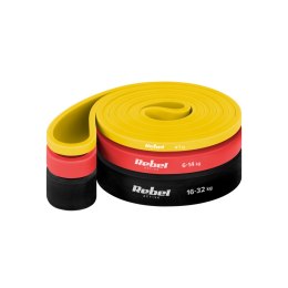 ZESTAW GUM DO ĆWICZEŃ LATEKSOWY - POWER BAND PLS-1, 4-32 KG, 3 GUMY, REBEL ACTIVE