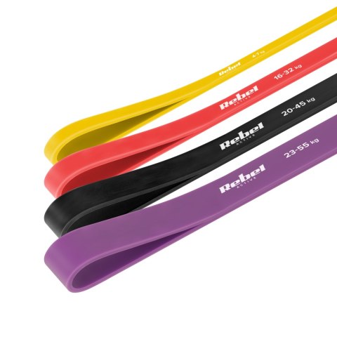 ZESTAW GUM DO ĆWICZEŃ LATEKSOWY - POWER BAND PLS-2, 4-45 KG, 4 GUMY, REBEL ACTIVE ZESTAW GUM DO ĆWICZEŃ LATEKSOWY - POWER BAND PLS-2, 4-45 KG, 4 GUMY, REBEL ACTIVE