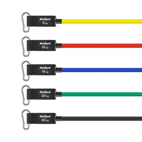ZESTAW GUM O POROWYCH DO ĆWICZEŃ - POWER TUBE SET , 5-30 KG, 5 GUMY, REBEL ACTIVE ZESTAW GUM O POROWYCH DO ĆWICZEŃ - POWER TUBE SET , 5-30 KG, 5 GUMY, REBEL ACTIVE